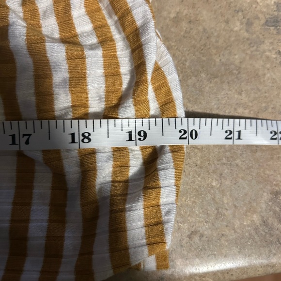 American Eagle Outfitters shirt - mustard/white stripe faux wrap cropped - Picture 8 of 8